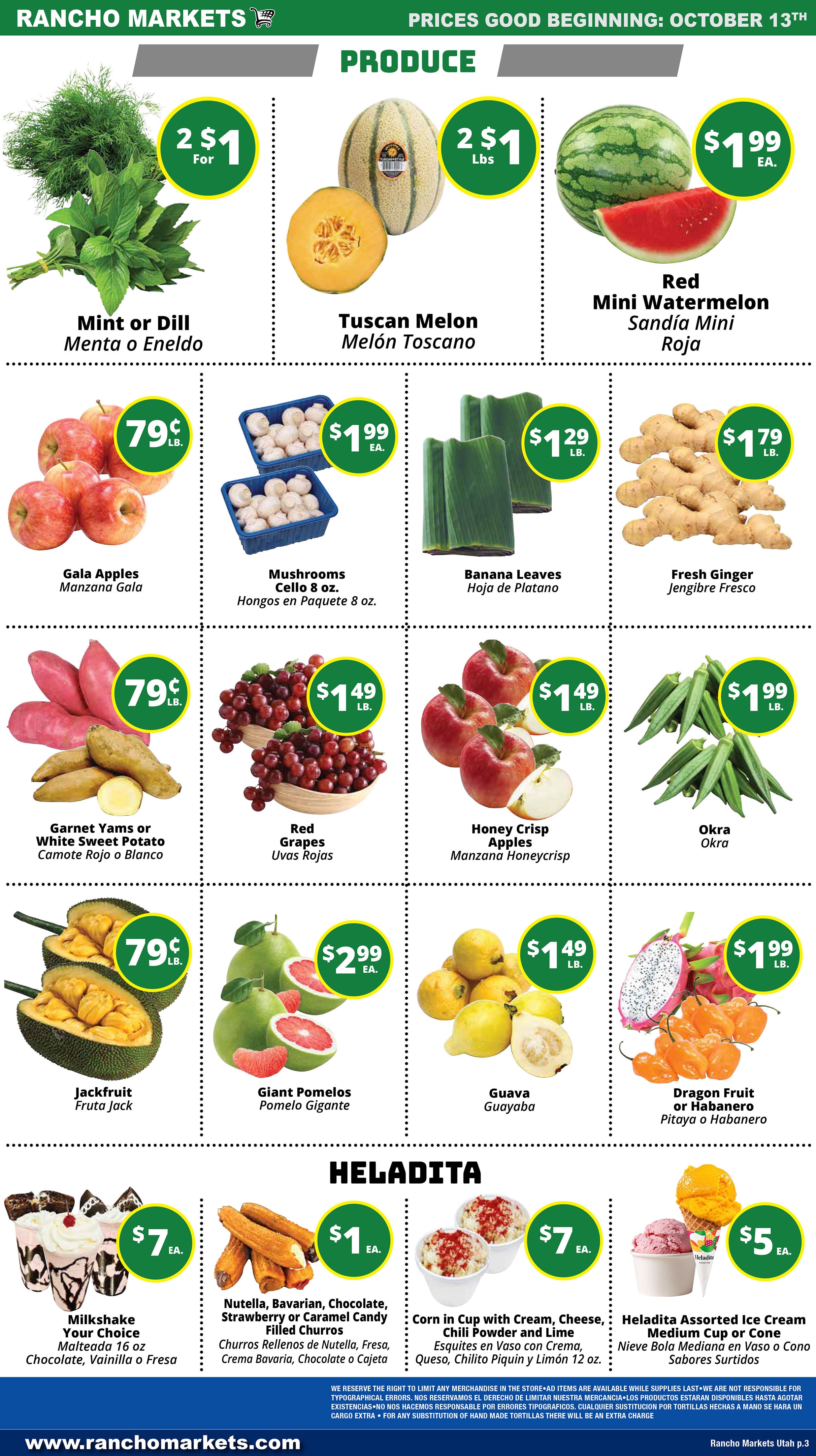 Rancho Markets Weekly Ad October 13 - 19, 2026
