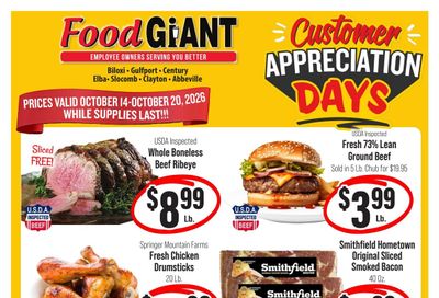 Food Giant (Graceville Area, FL) Weekly Ad October 14 - 20, 2026