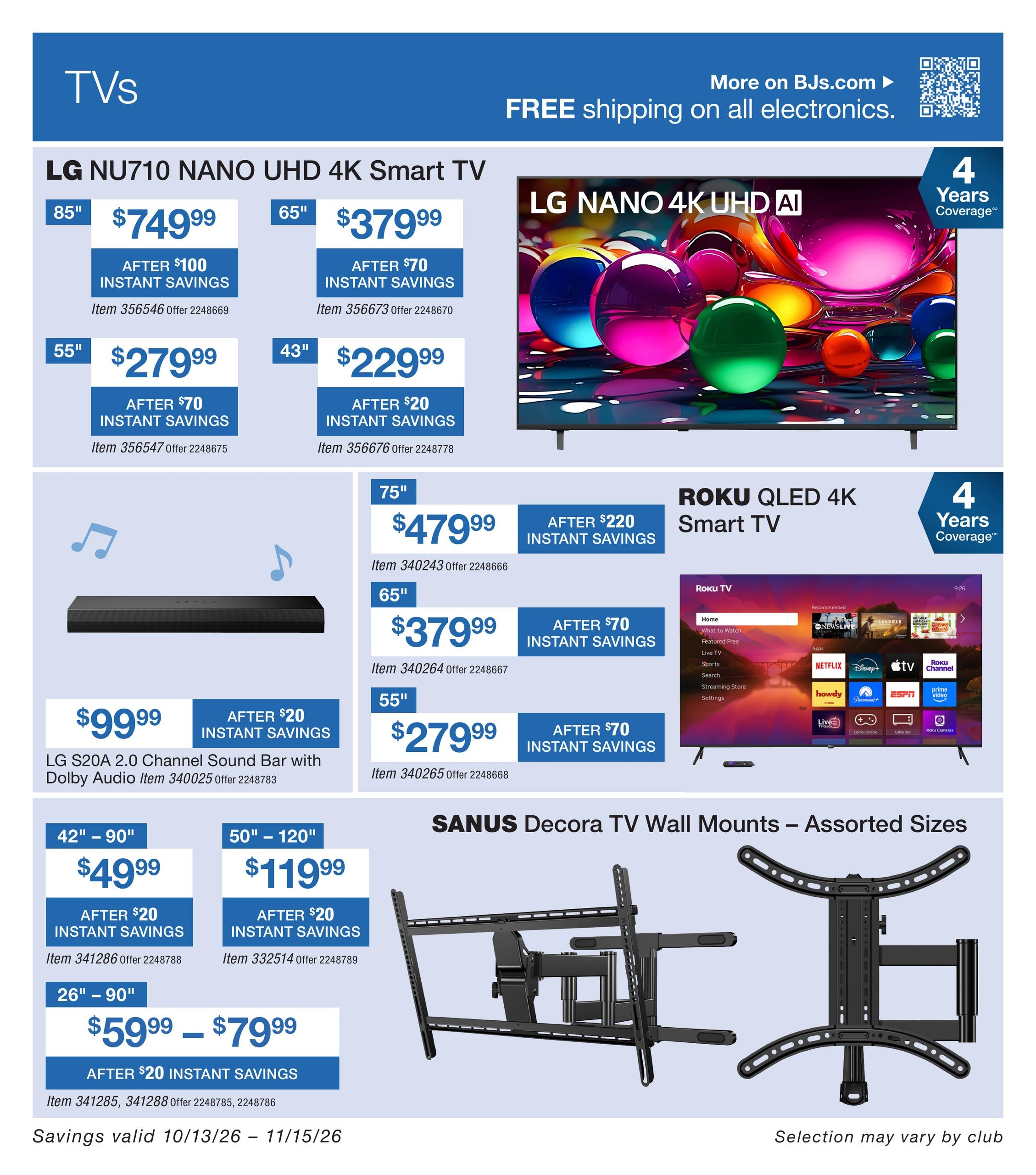 BJ's Wholesale Club Smart Saver Weekly Ad October 13 - November 15, 2026