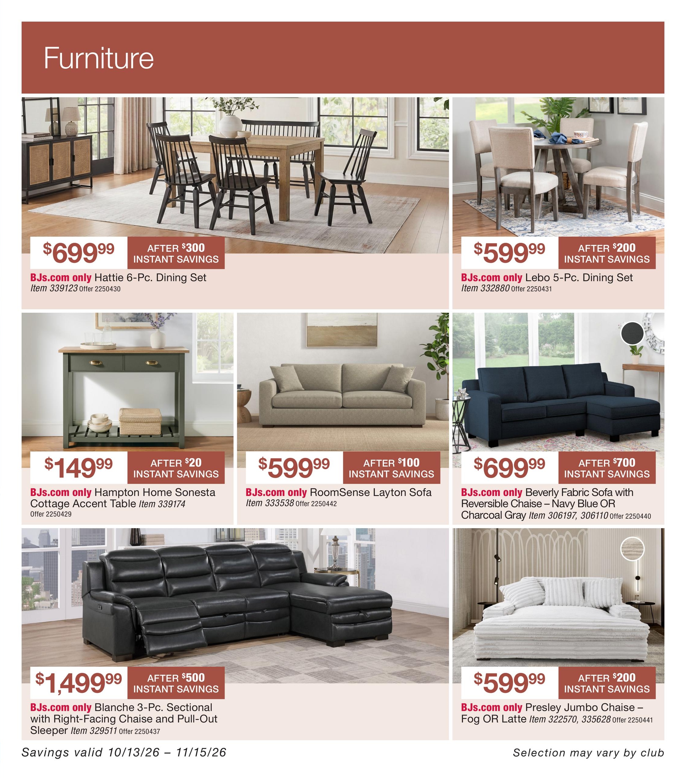 BJ's Wholesale Club Smart Saver Weekly Ad October 13 - November 15, 2026