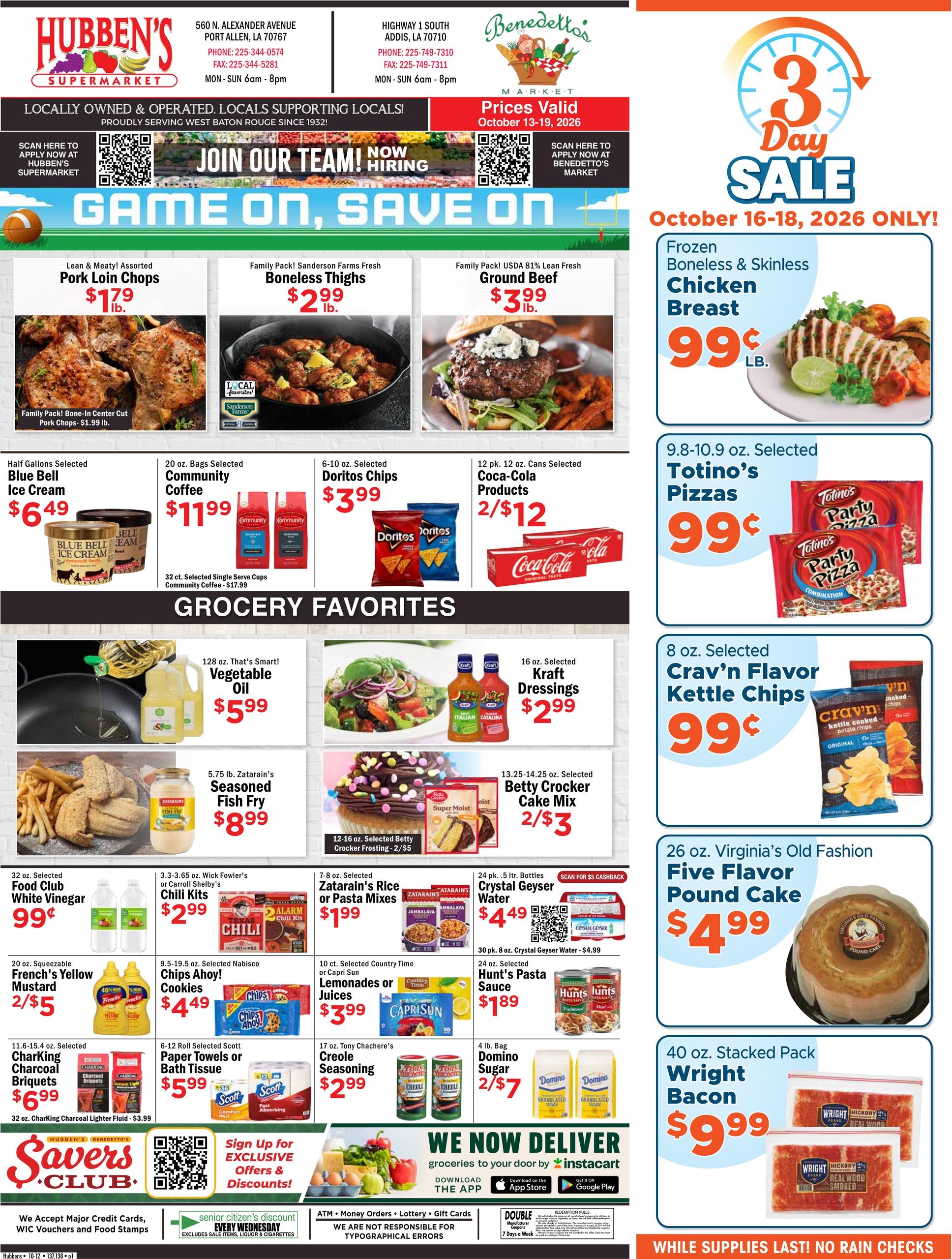 Hubben's Supermarket Weekly Ad October 13 - 19, 2026