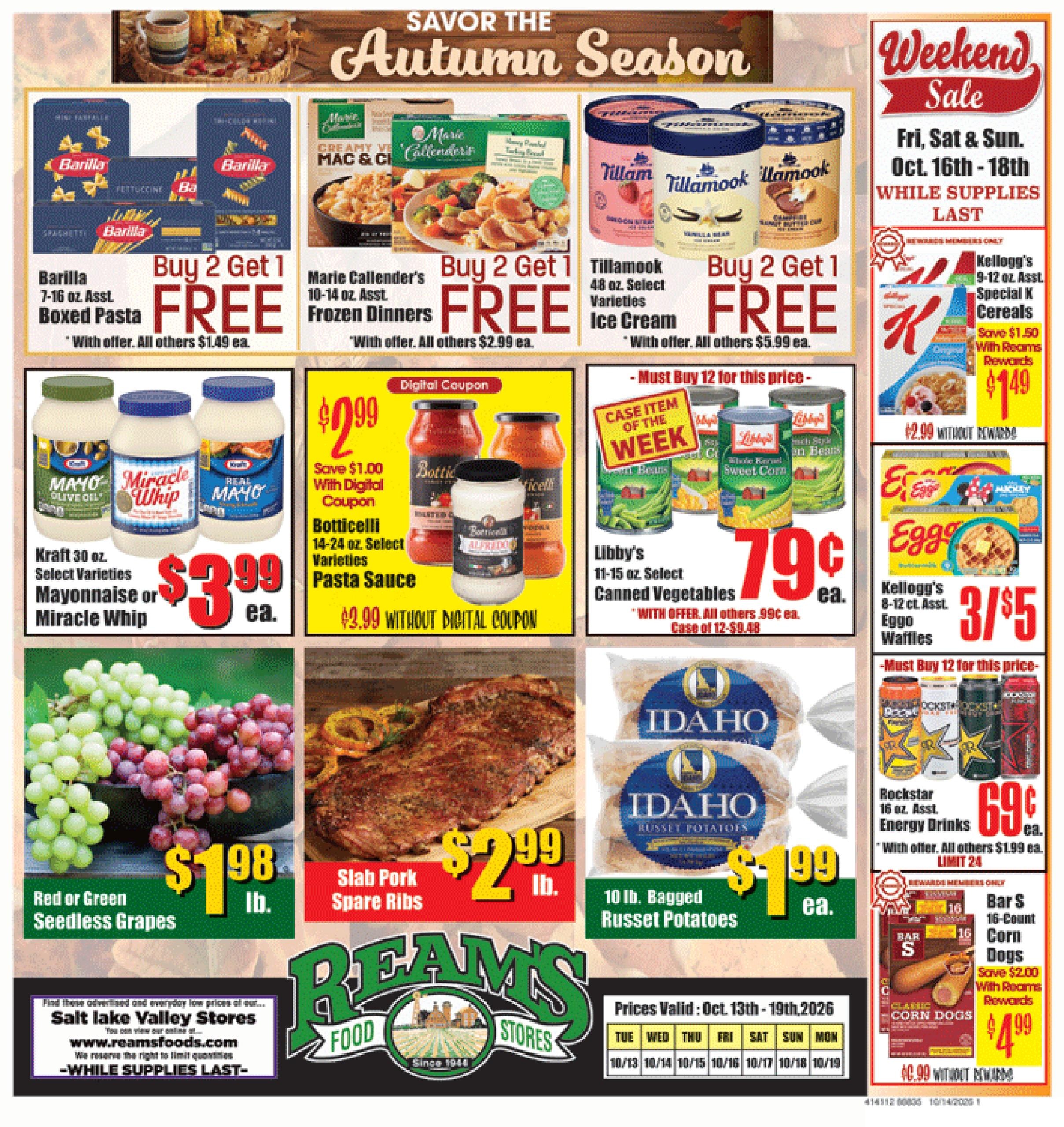 Reams Food Stores Weekly Ad October 13 - 19, 2026