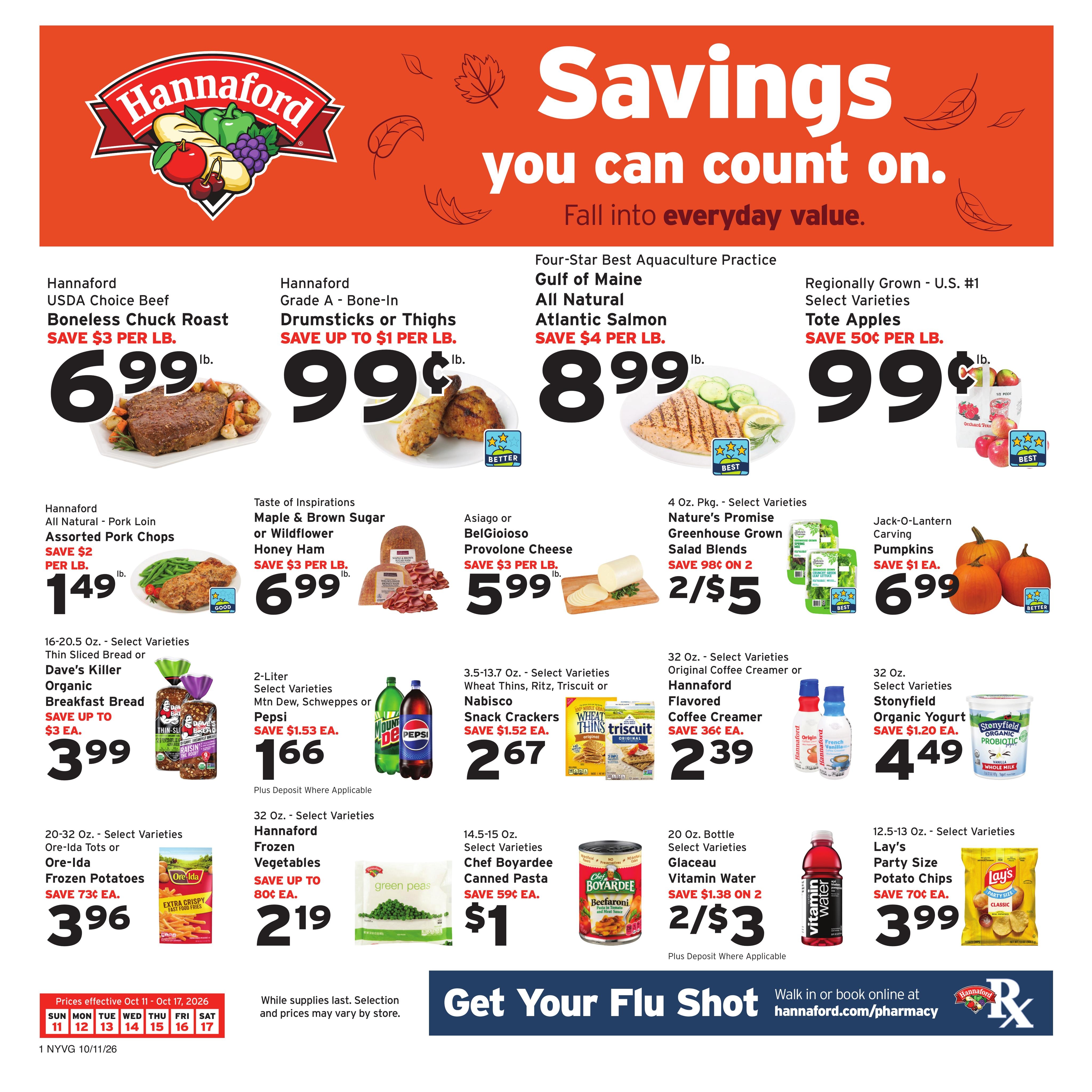 Hannaford (Sherman Area, CT) Week 42 Flyer for Flipp Weekly Ad October 11 - 17, 2026