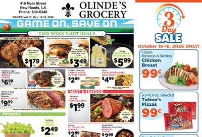 Olinde's Grocery Weekly Ad October 13 - 18, 2026