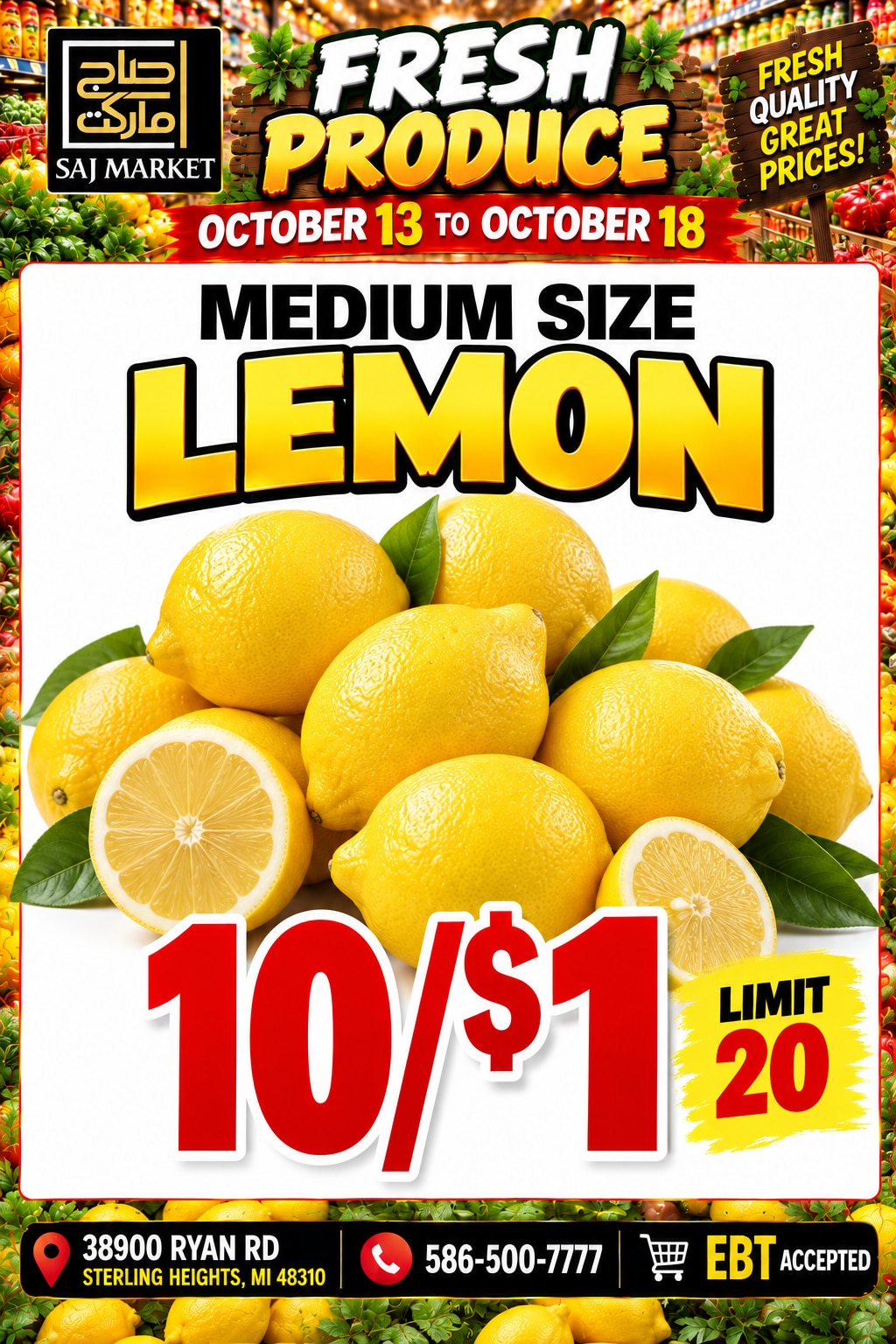 Saj Market Weekly Ad October 13 - 19, 2026