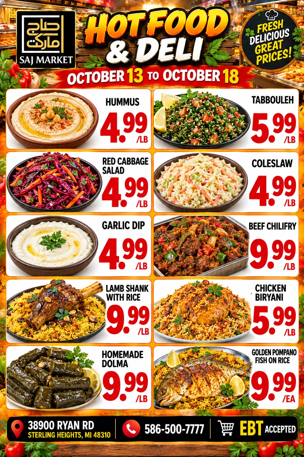 Saj Market Weekly Ad October 13 - 19, 2026