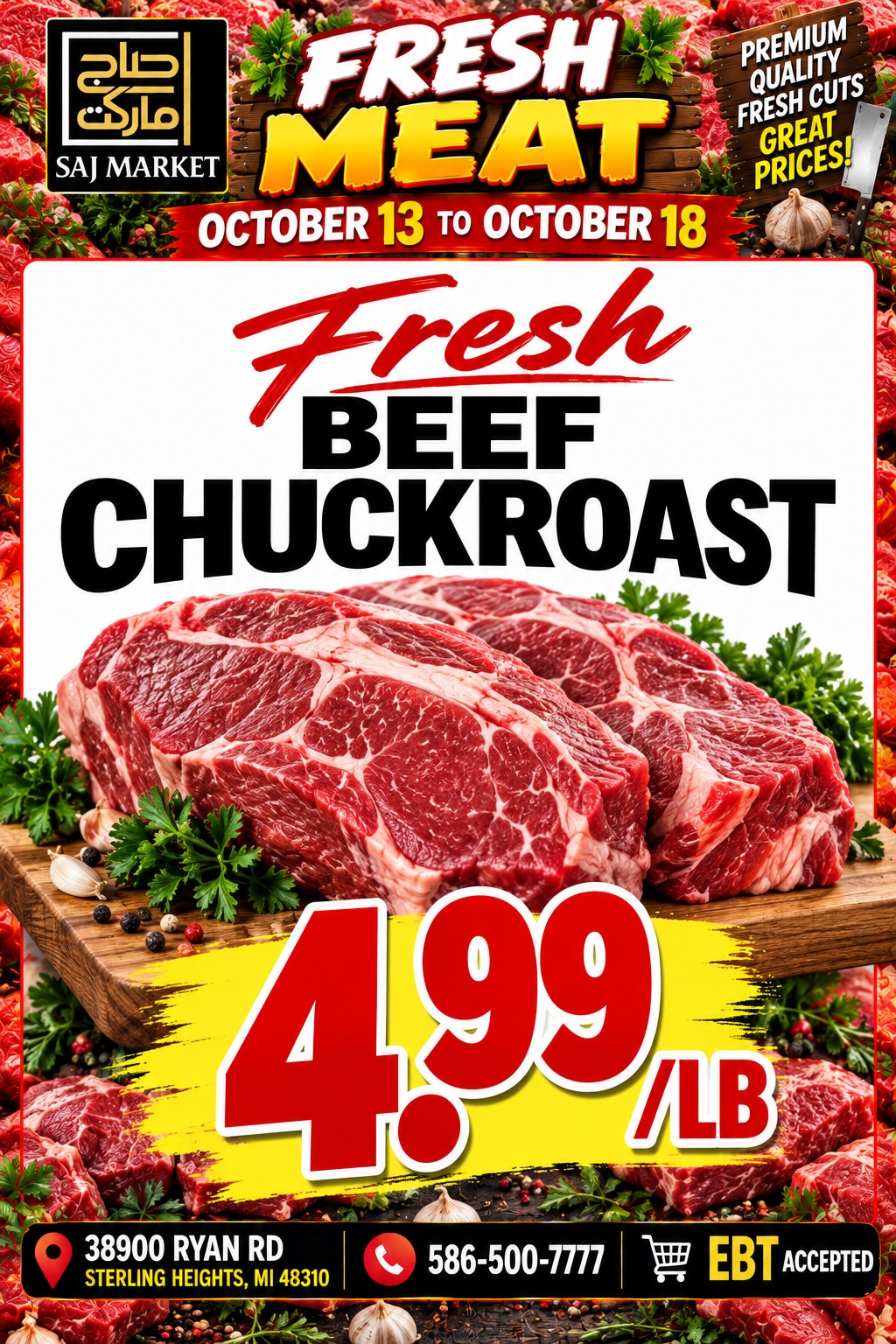 Saj Market Weekly Ad October 13 - 19, 2026
