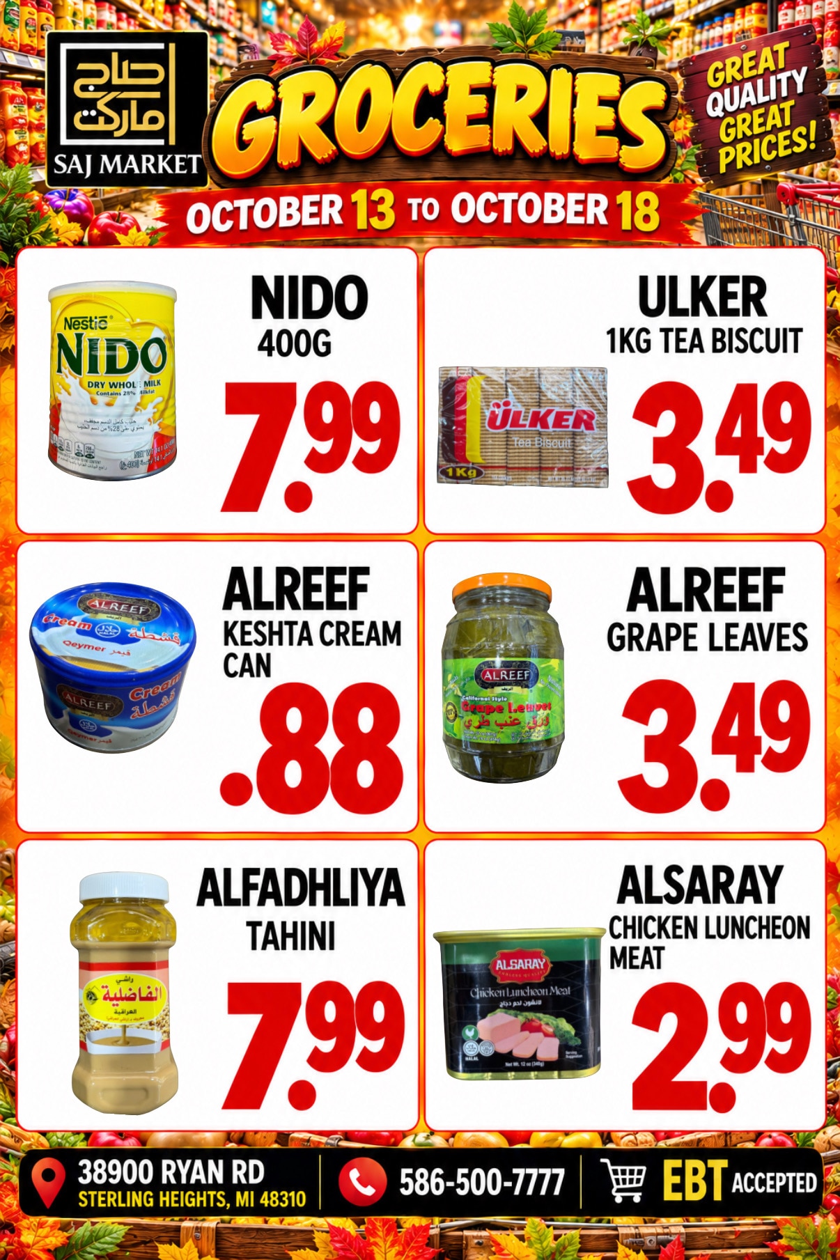 Saj Market Weekly Ad October 13 - 19, 2026