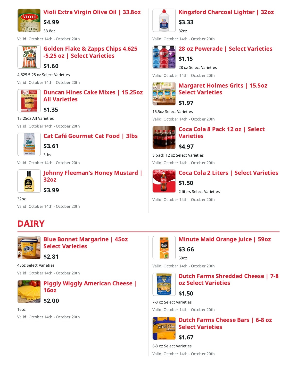Piggly Wiggly Wetumpka Weekly Ad October 14 - 20, 2026