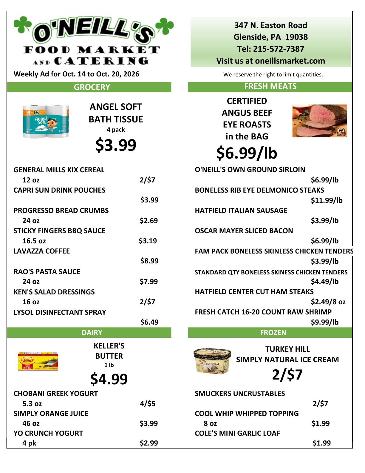 O'Neill's Market Weekly Ad October 14 - 20, 2026