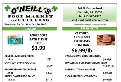 O'Neill's Market Weekly Ad October 14 - 20, 2026