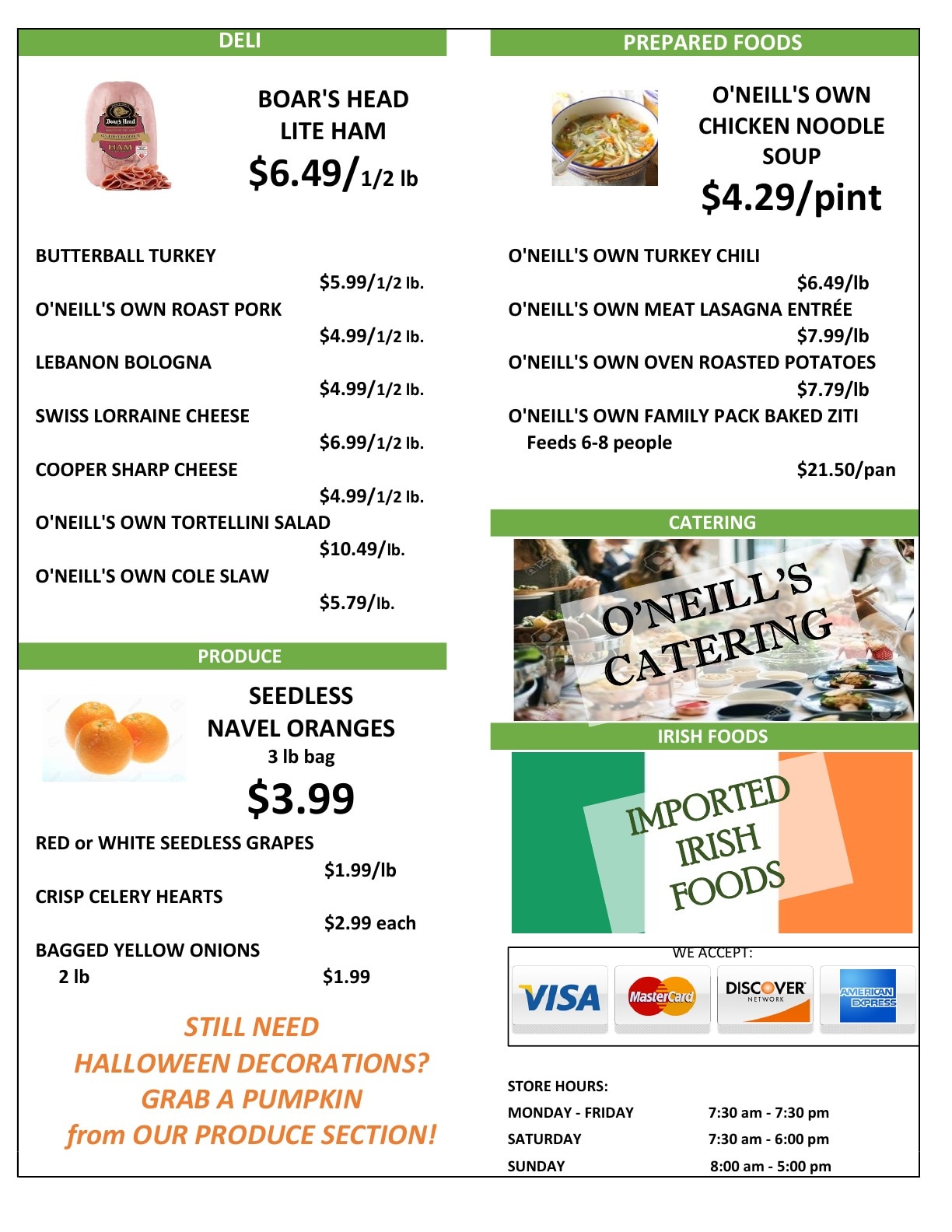 O'Neill's Market Weekly Ad October 14 - 20, 2026