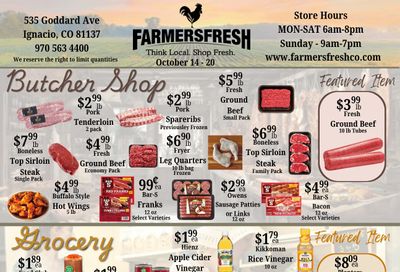 Farmers Fresh Market Weekly Ad October 14 - 20, 2026