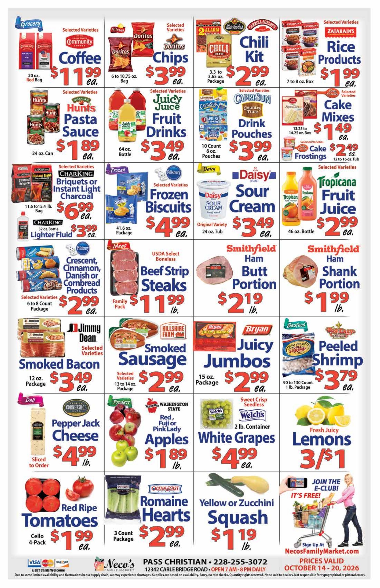 Neco's Family Market Weekly Ad October 14 - 20, 2026
