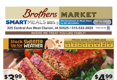 Brothers Market (Clarion, IA) Weekly Ad October 14 - 21, 2026