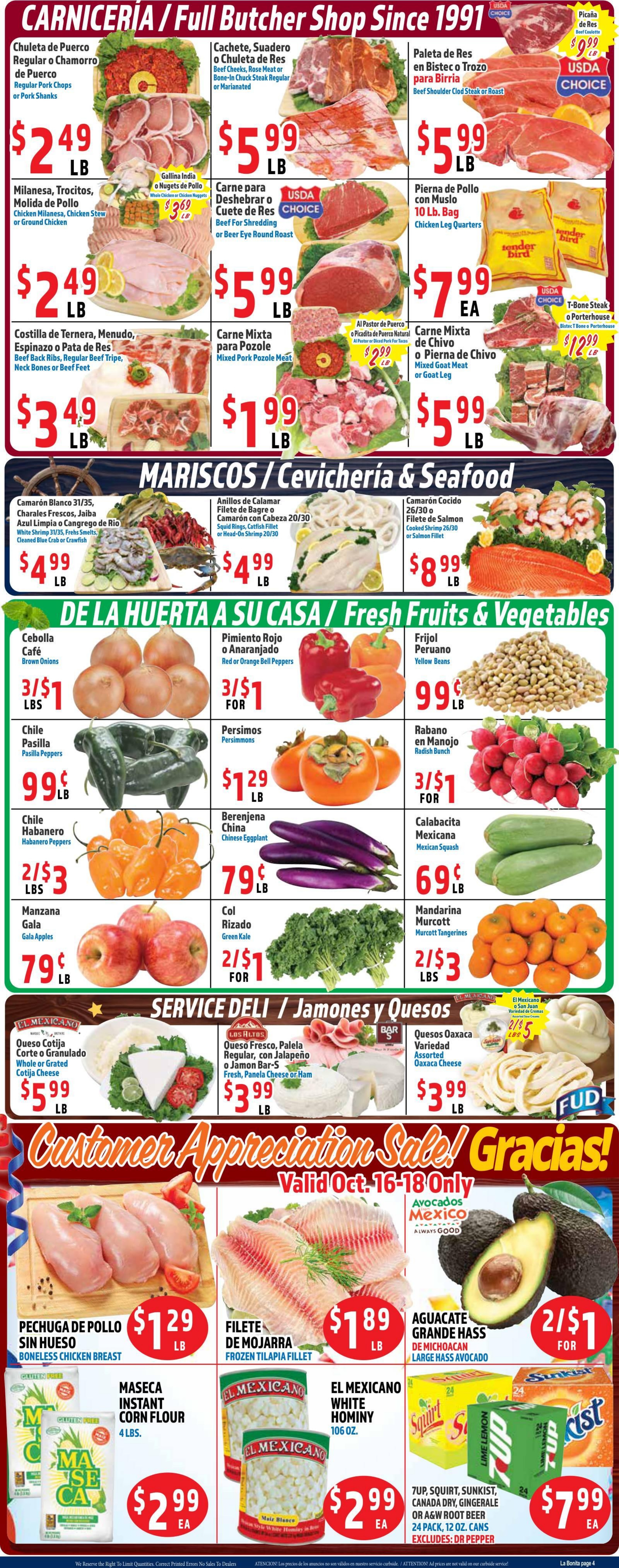 La Bonita Supermarkets Weekly Ad October 14 - 20, 2026