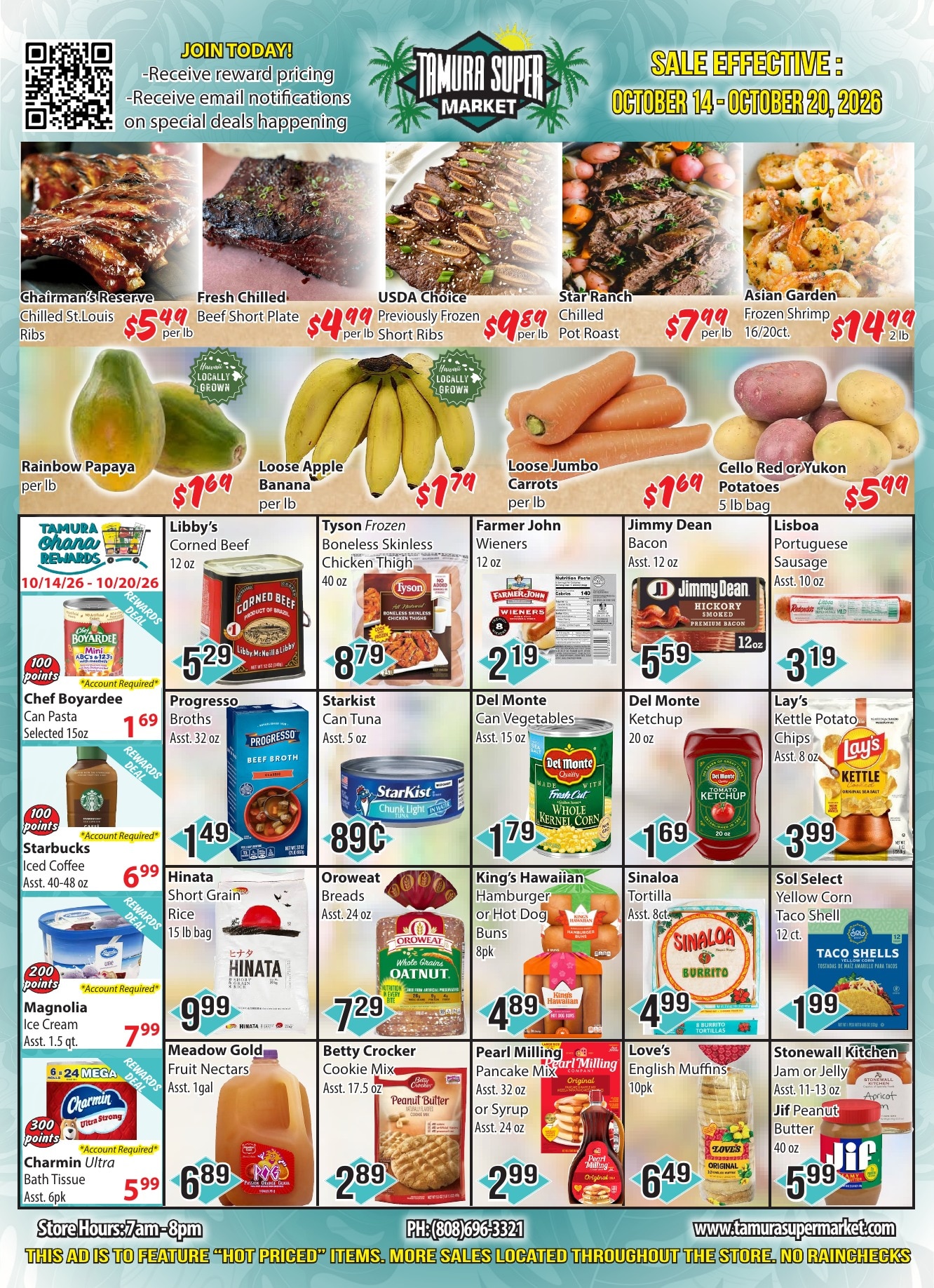 Tamura Super Market Weekly Ad October 14 - 20, 2026