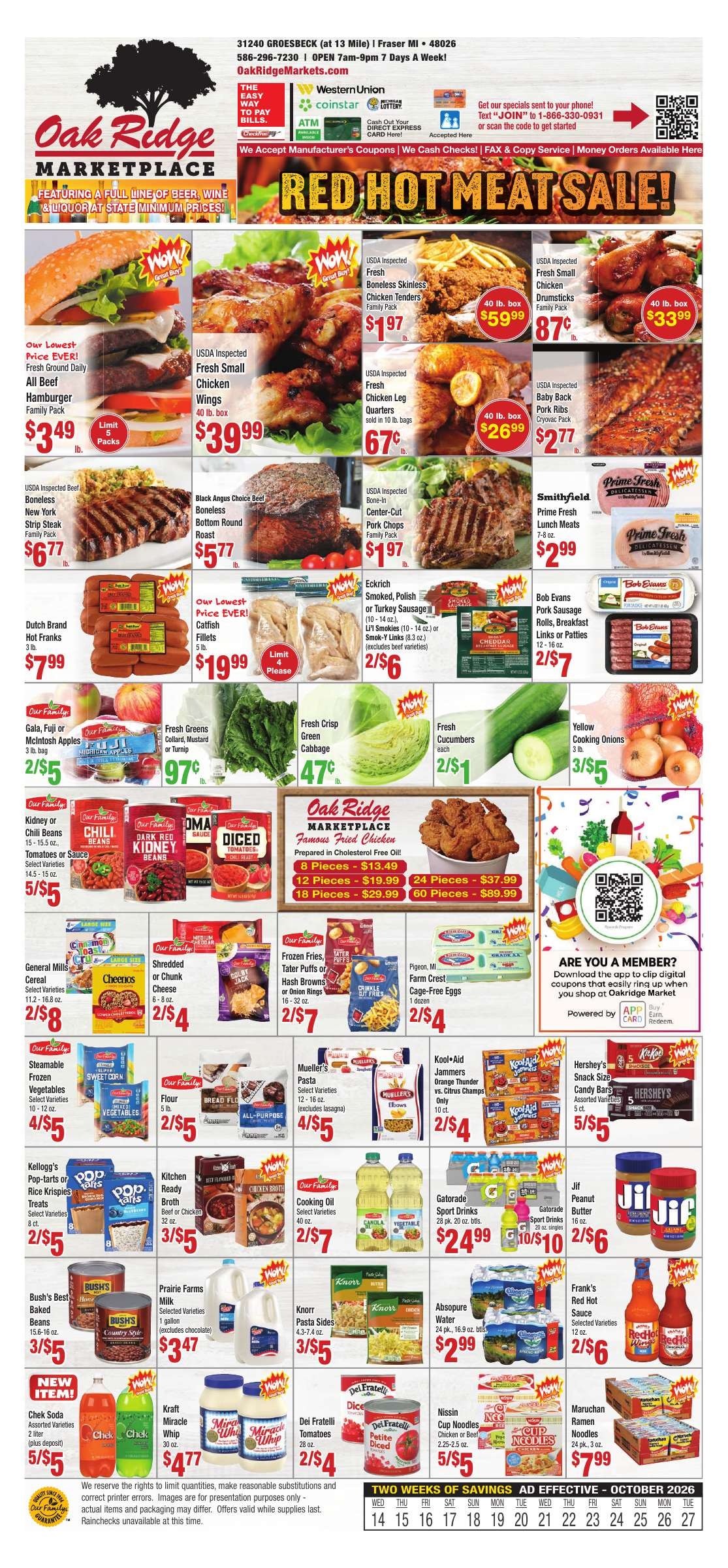 Oak Ridge Marketplace Weekly Ad October 13 - November 2, 2026
