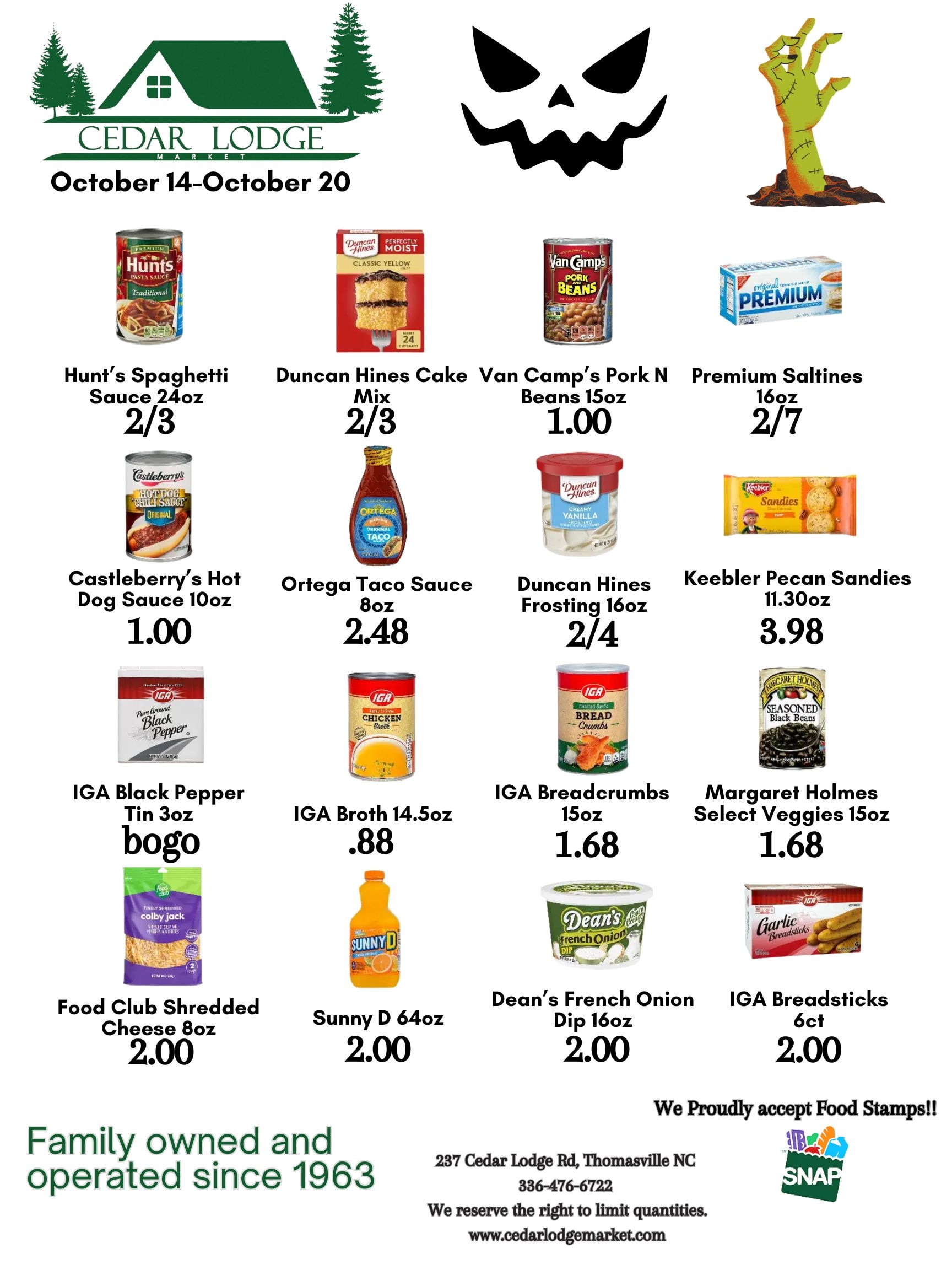 Cedar Lodge Market Weekly Ad October 14 - 20, 2026