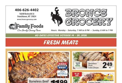 Bronc's Grocery Weekly Ad October 14 - 20, 2026