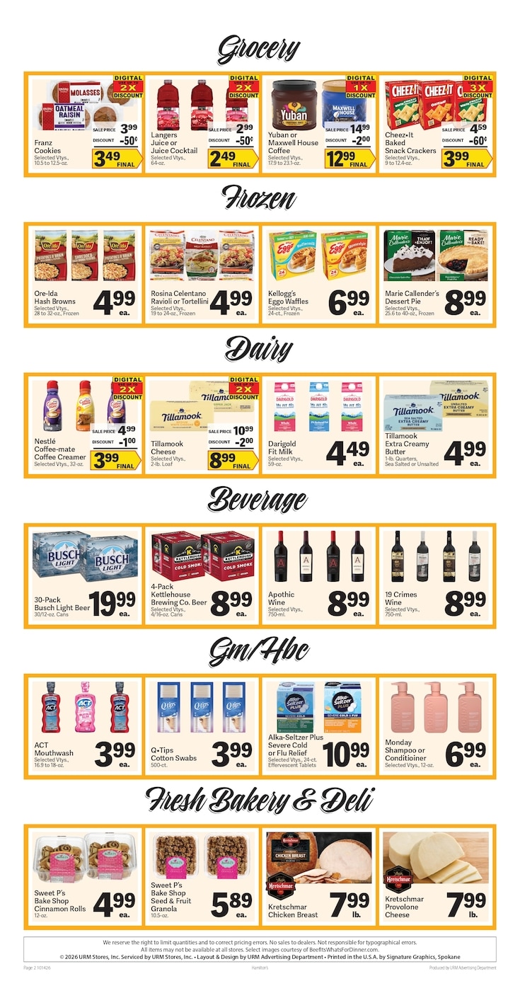 Hamilton's Marketplace Weekly Ad October 14 - 20, 2026