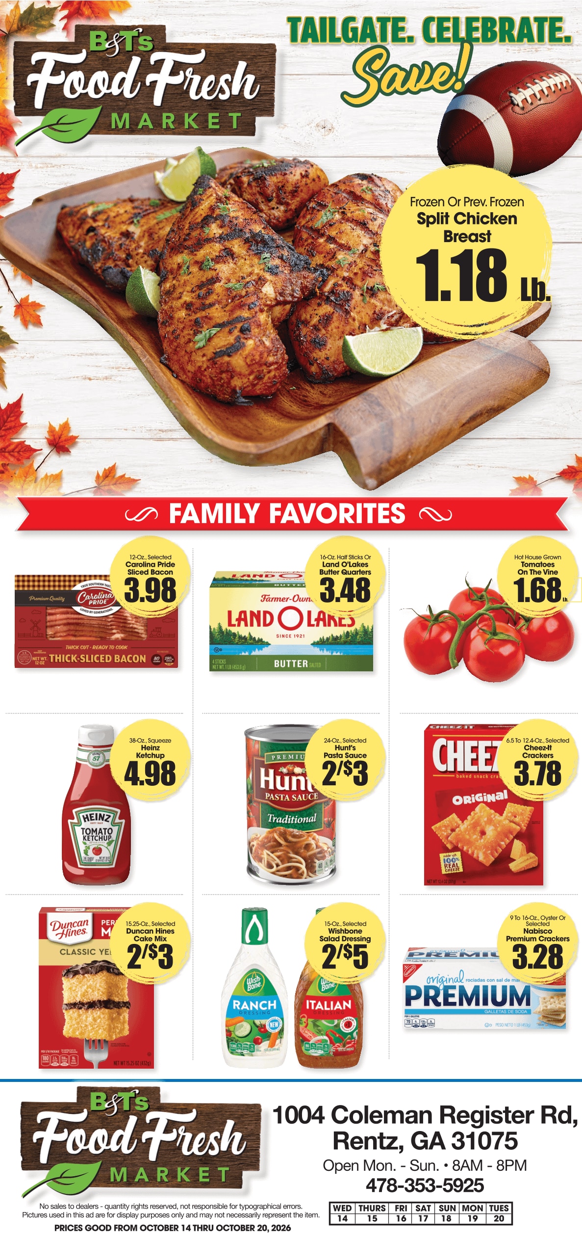 B&T's Food Fresh Market (Rentz, GA) Weekly Ad October 14 - 20, 2026