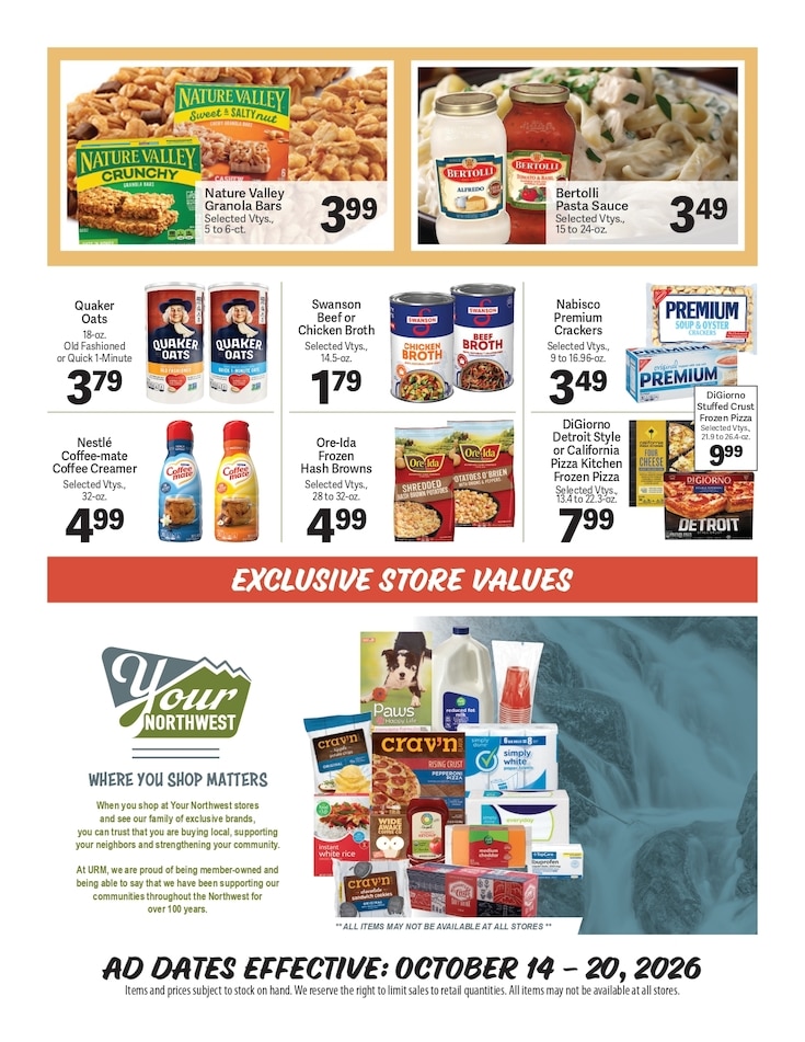Backwoods Country Market Weekly Ad October 14 - 20, 2026