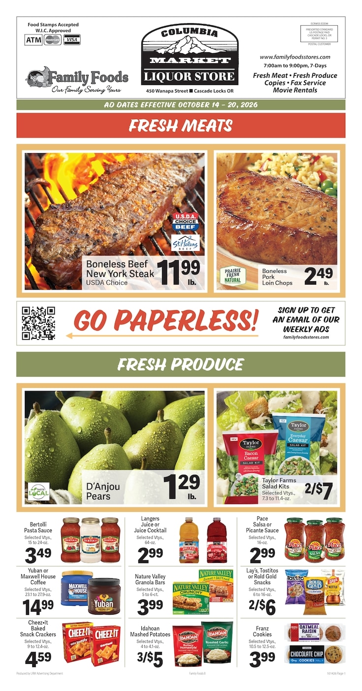 Columbia Market Weekly Ad October 14 - 20, 2026