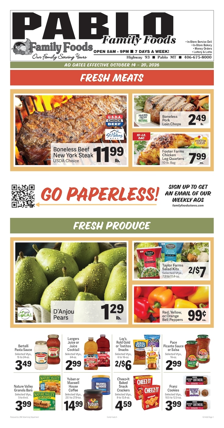 Pablo Family Foods Weekly Ad October 14 - 20, 2026