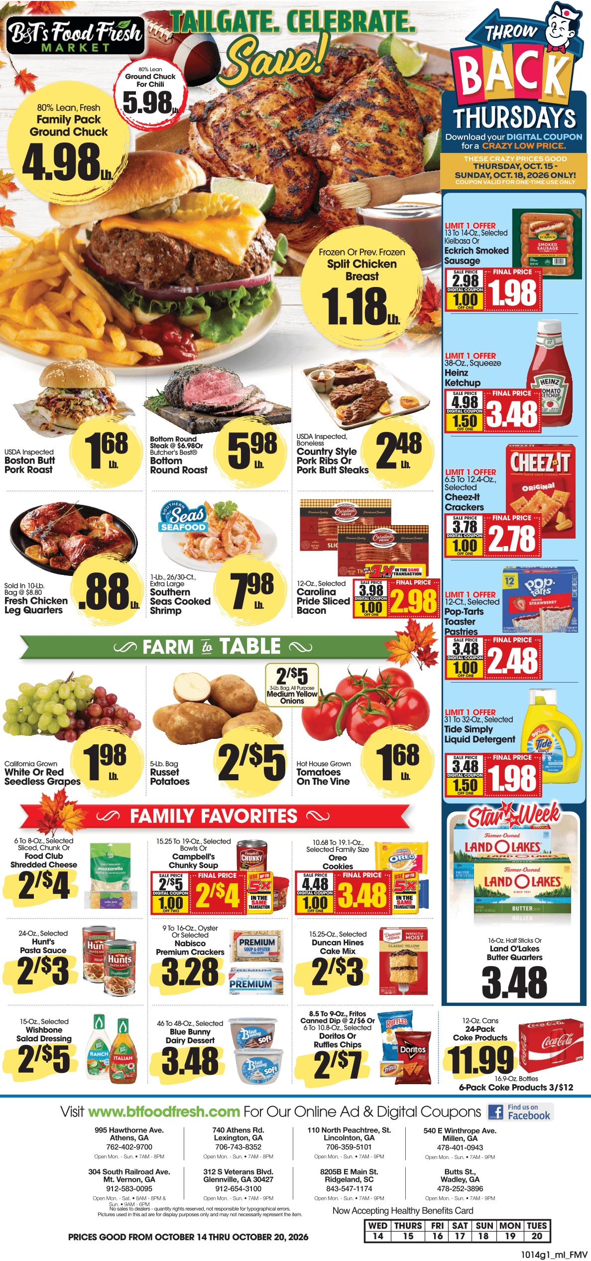 B&T's Food Fresh Market Weekly Ad October 14 - 20, 2026
