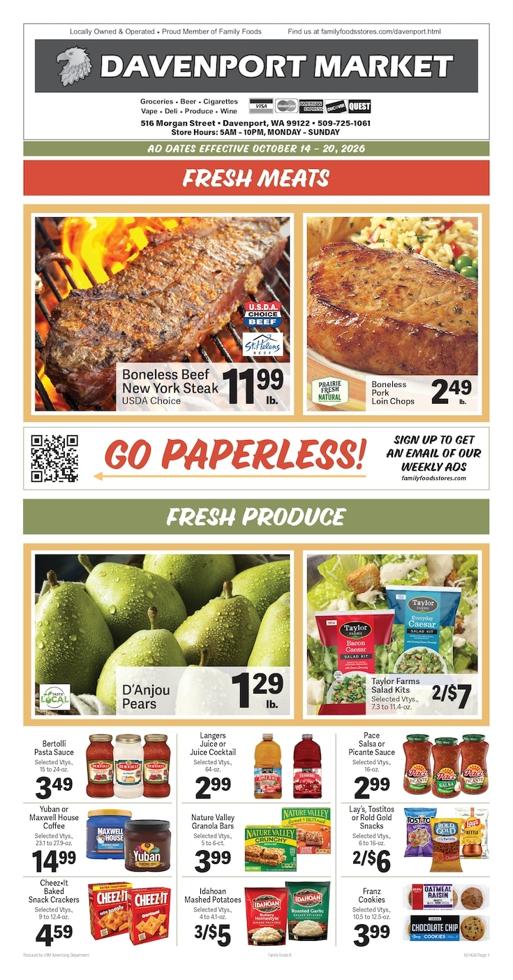 Davenport Market Weekly Ad October 14 - 20, 2026