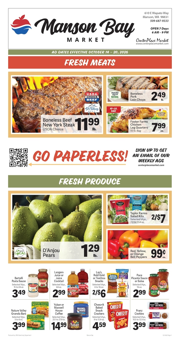 Manson Bay Market Weekly Ad October 14 - 20, 2026