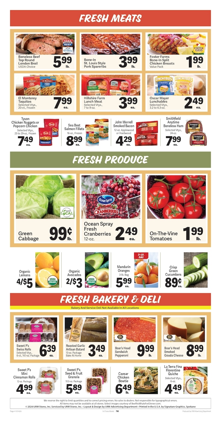 1st Choice Fresh Market Weekly Ad October 14 - 20, 2026