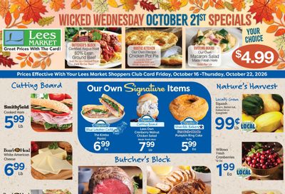 Lee's Market Weekly Ad October 16 - 22, 2026