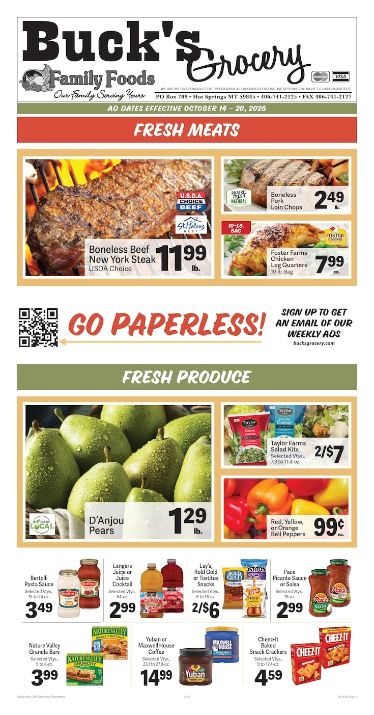 Buck's Grocery Weekly Ad October 14 - 20, 2026