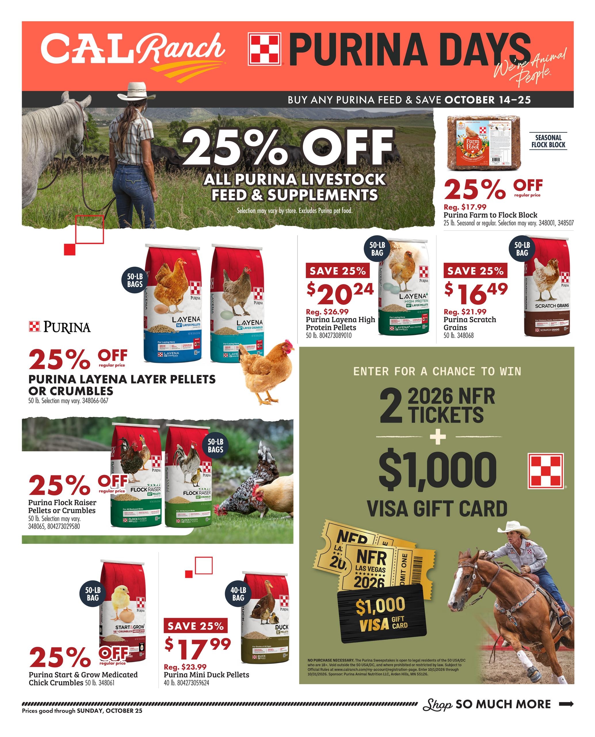 C-A-L Ranch Stores Purina Days Weekly Ad October 14 - 25, 2026