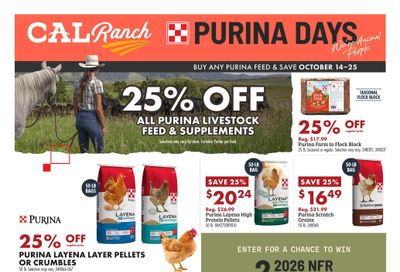 C-A-L Ranch Stores Purina Days Weekly Ad October 14 - 25, 2026