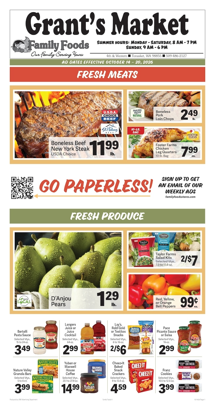 Grant's Family Foods Weekly Ad October 14 - 20, 2026