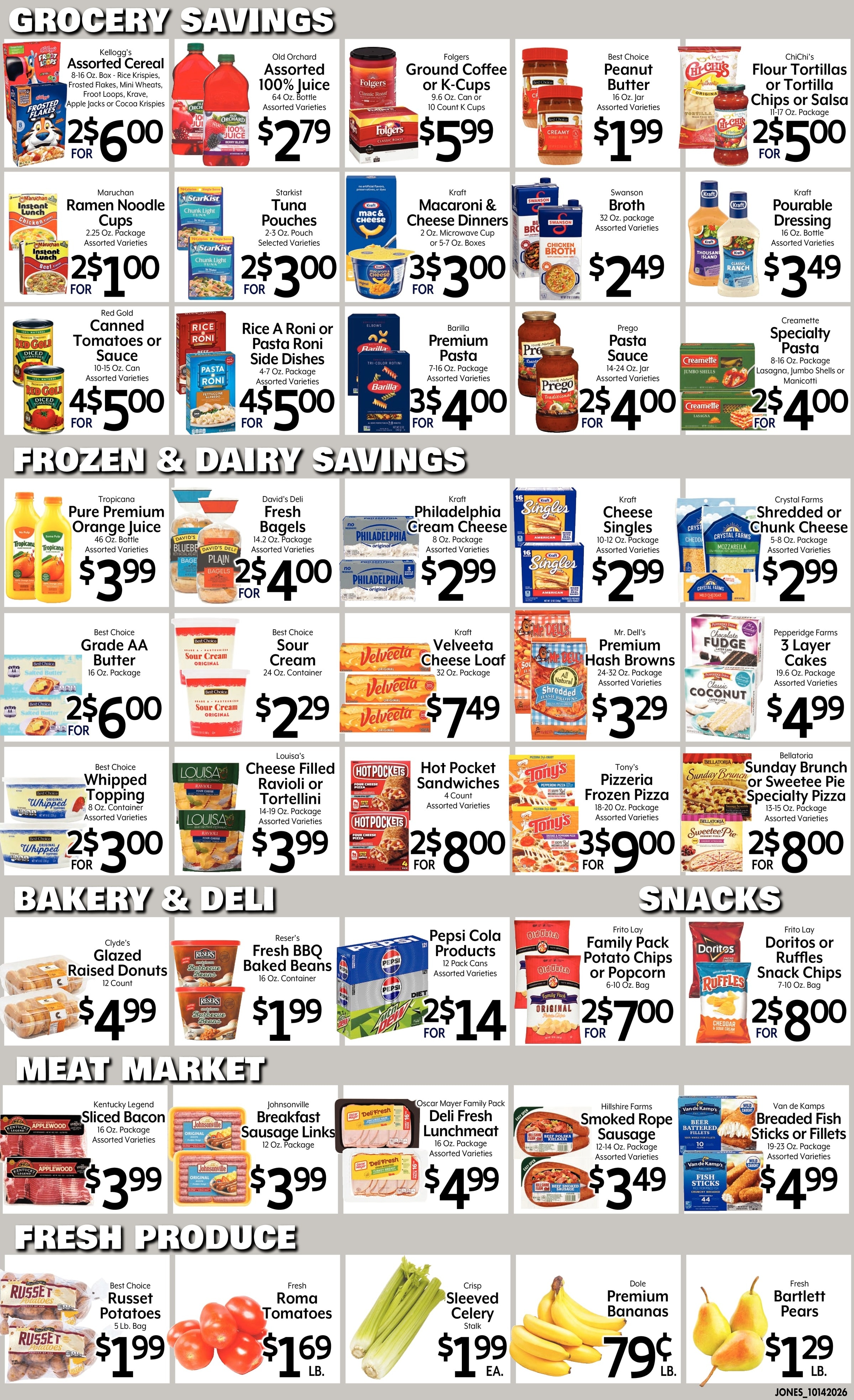 Jones' Food Center Time For Chili!! Weekly Ad October 14 - 20, 2026