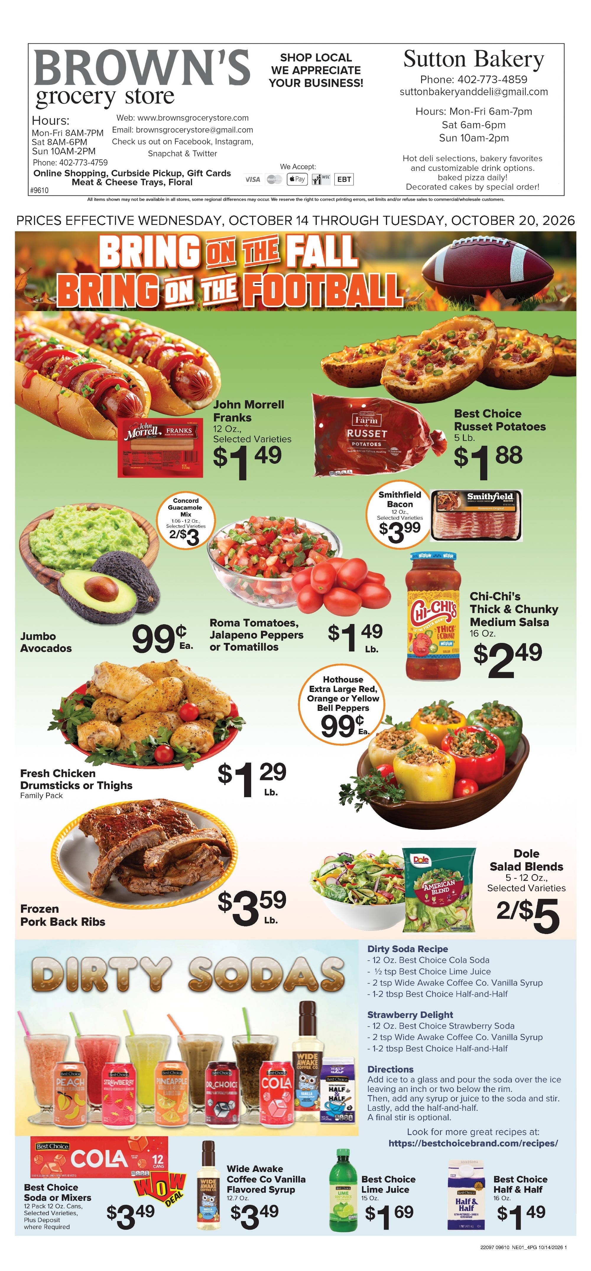 Brown's Grocery Store Weekly Ad October 14 - 20, 2026