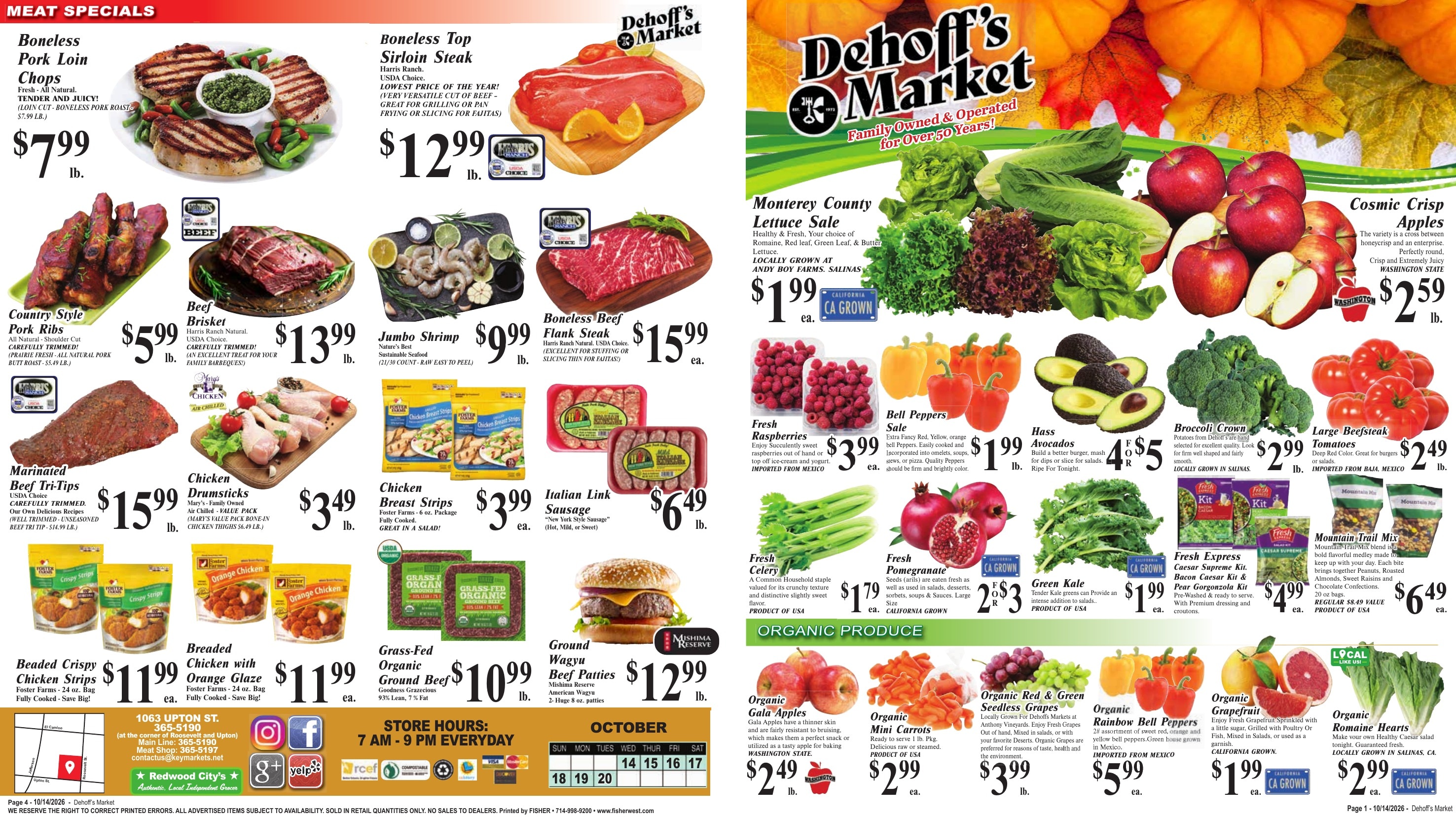 Dehoff's Key Markets (Redwood City Area, CA) Weekly Ad October 14 - 20, 2026