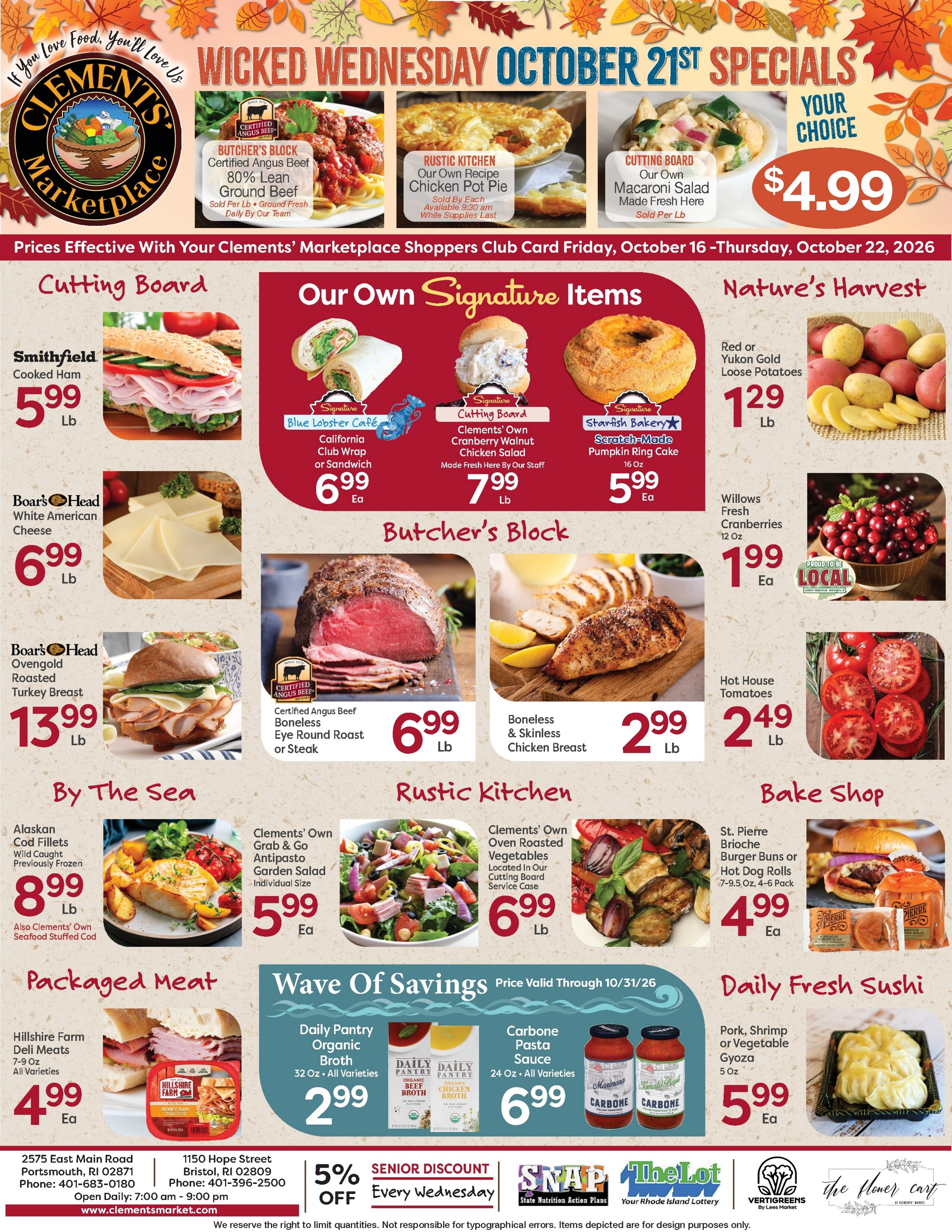 Clements' Marketplace (Rhode Island) Weekly Ad October 16 - 22, 2026