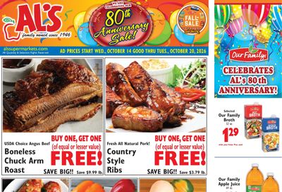 Al's Supermarket (Indiana) Weekly Ad October 14 - 20, 2026