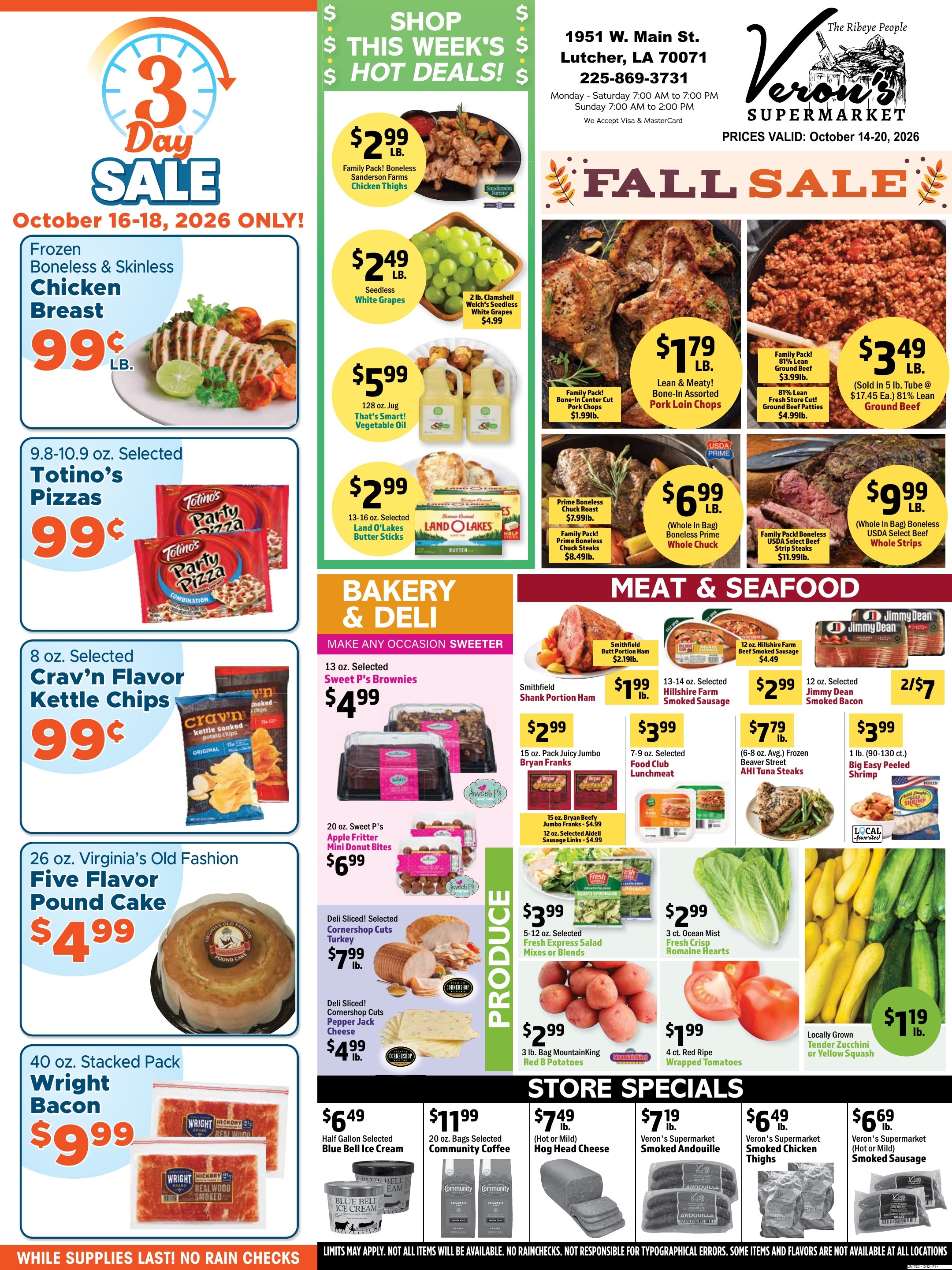 Veron's Supermarket Weekly Ad October 14 - 20, 2026