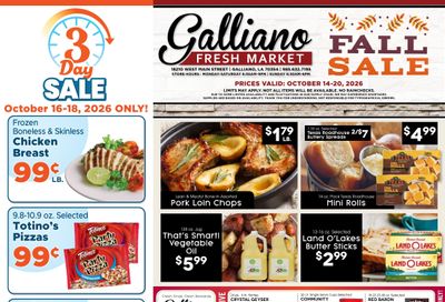 Galliano Fresh Market Weekly Ad October 14 - 20, 2026