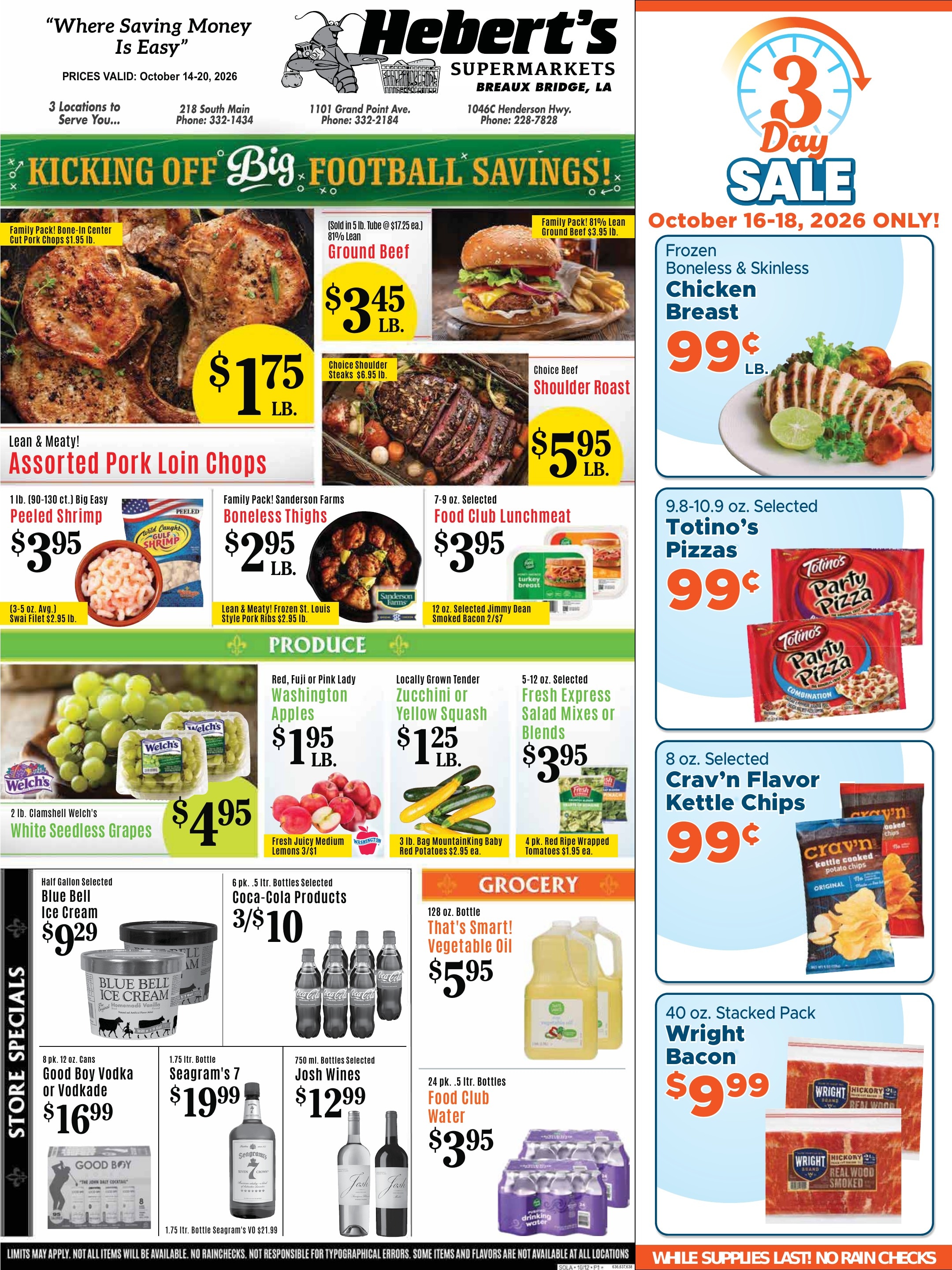 Hebert's Supermarket Weekly Ad October 14 - 20, 2026