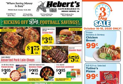 Hebert's Supermarket Weekly Ad October 14 - 20, 2026