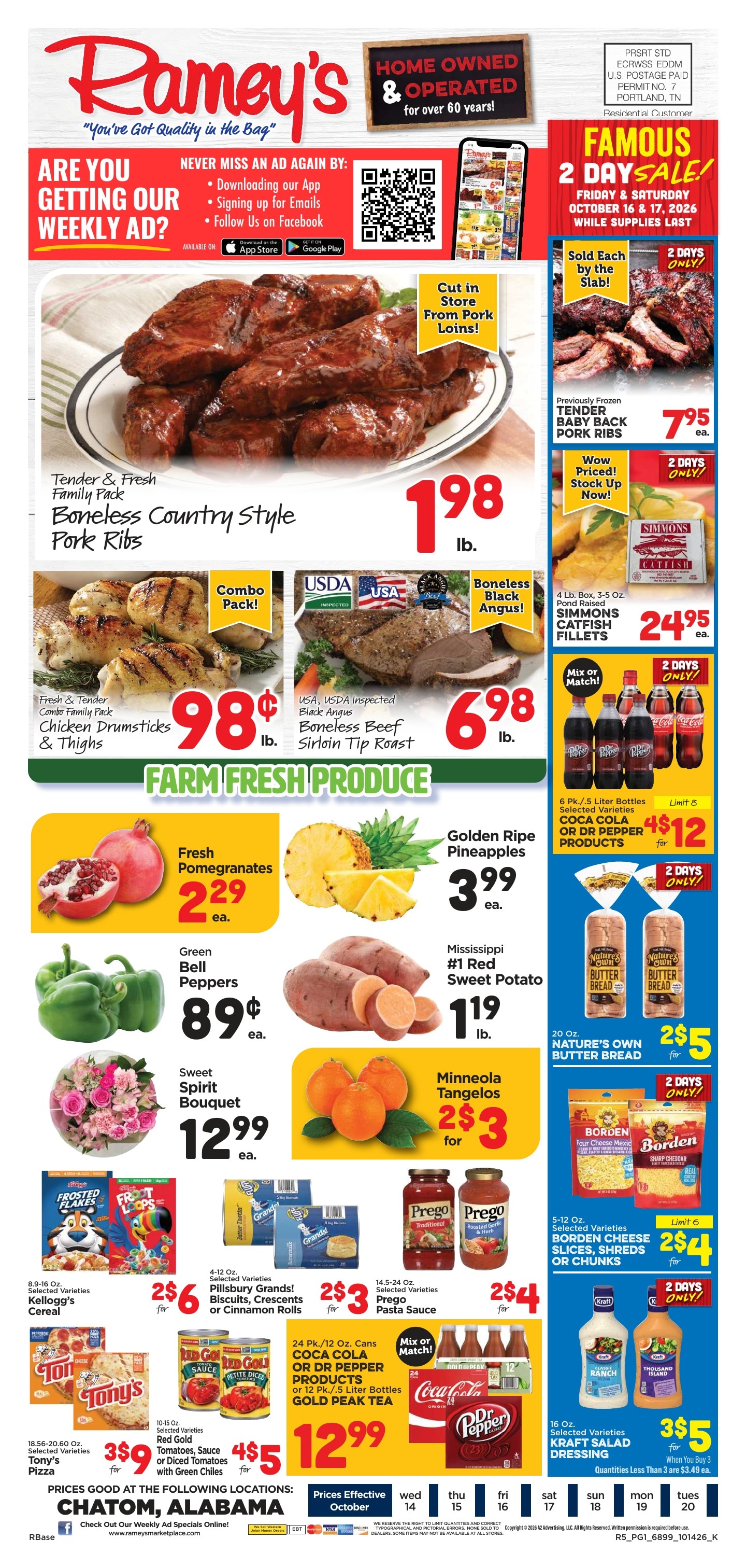 Ramey's (13561 St Stephens Ave, Chatom, AL) Weekly Ad October 14 - 20, 2026