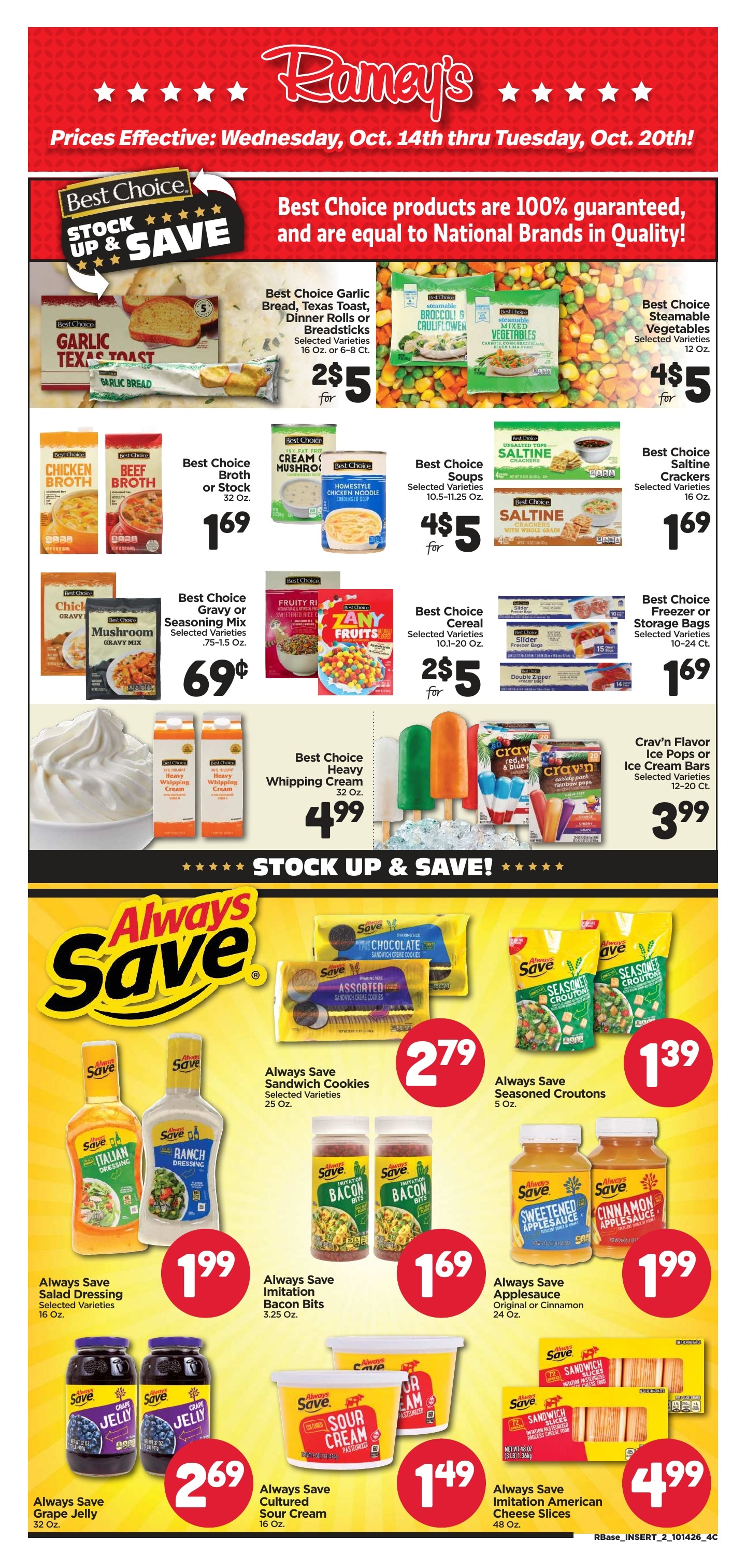 Ramey's (13561 St Stephens Ave, Chatom, AL) Weekly Ad October 14 - 20, 2026