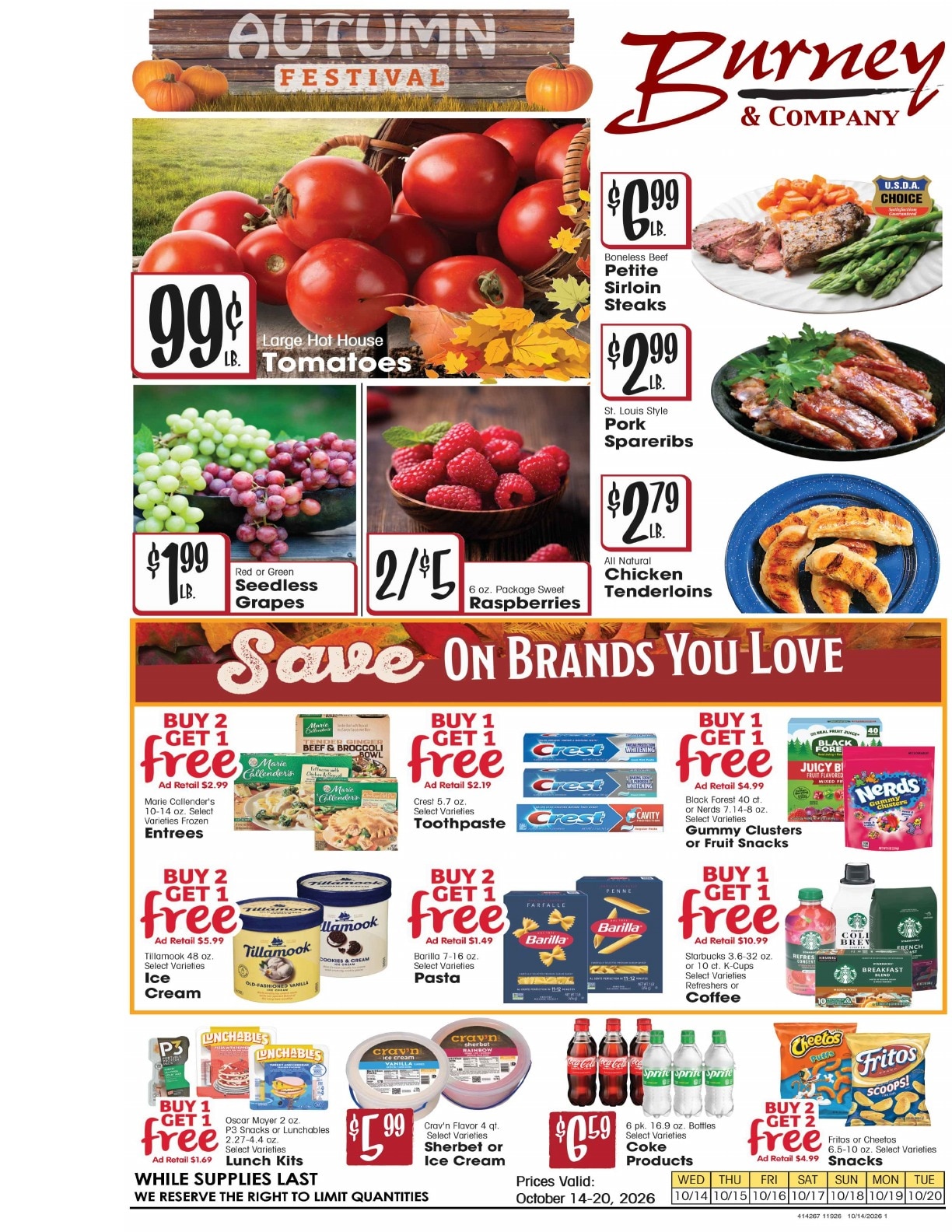 Burney's Weekly Ad October 14 - 20, 2026